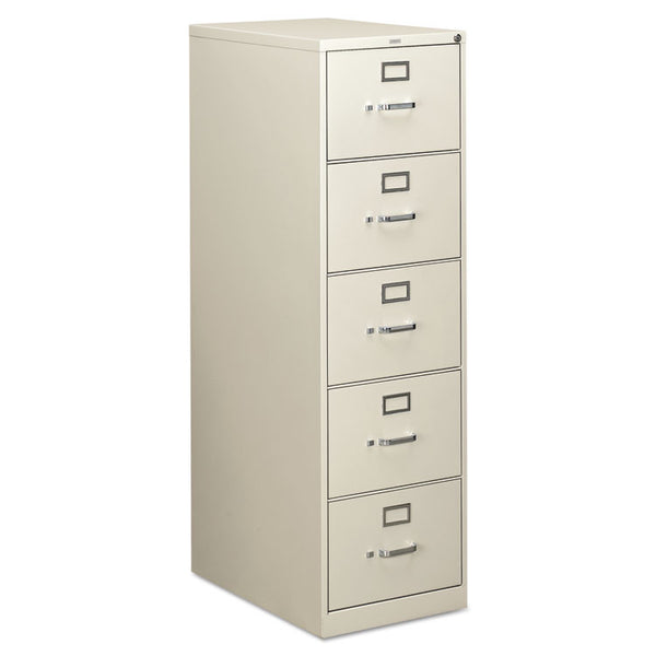 HON® 310 Series Vertical File, 5 Legal-Size File Drawers, Light Gray, 18.25" x 26.5" x 60" (HON315CPQ)