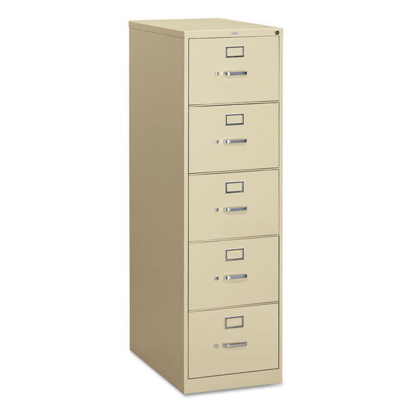 HON® 310 Series Vertical File, 5 Legal-Size File Drawers, Putty, 18.25" x 26.5" x 60" (HON315CPL)