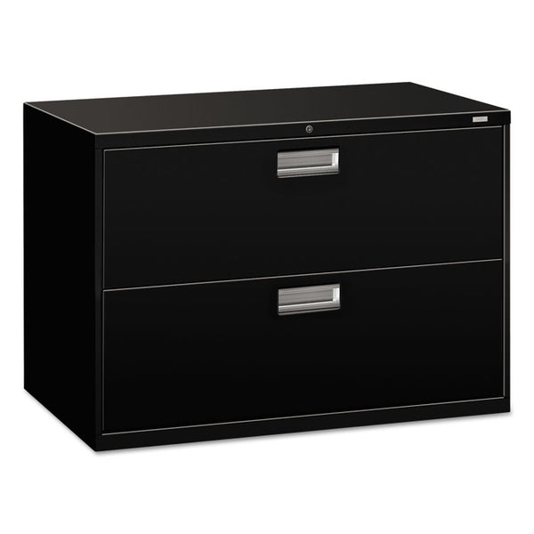 HON® Brigade 600 Series Lateral File, 2 Legal/Letter-Size File Drawers, Black, 42" x 18" x 28" (HON692LP)