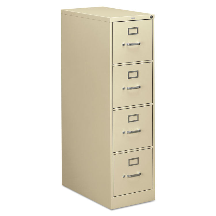 HON® 310 Series Vertical File, 4 Letter-Size File Drawers, Putty, 15" x 26.5" x 52" (HON314PL)