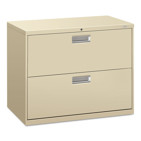 HON® Brigade 600 Series Lateral File, 2 Legal/Letter-Size File Drawers, Putty, 36" x 18" x 28" (HON682LL)