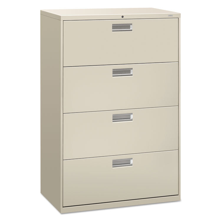 HON® Brigade 600 Series Lateral File, 4 Legal/Letter-Size File Drawers, Light Gray, 36" x 18" x 52.5" (HON684LQ) Each