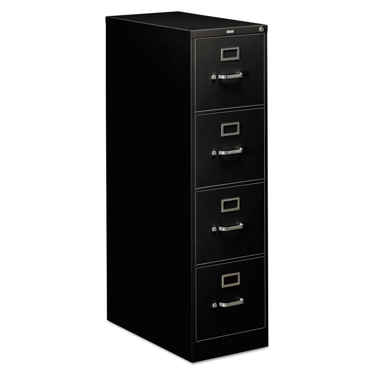 HON® 310 Series Vertical File, 4 Letter-Size File Drawers, Black, 15" x 26.5" x 52" (HON314PP)