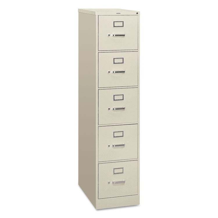 HON® 310 Series Vertical File, 5 Letter-Size File Drawers, Light Gray, 15" x 26.5" x 60" (HON315PQ) Each