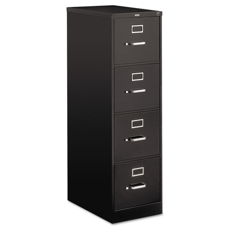 HON® 510 Series Vertical File, 4 Letter-Size File Drawers, Black, 15" x 25" x 52" (HON514PP)