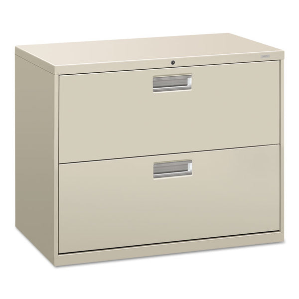 HON® Brigade 600 Series Lateral File, 2 Legal/Letter-Size File Drawers, Light Gray, 36" x 18" x 28" (HON682LQ)