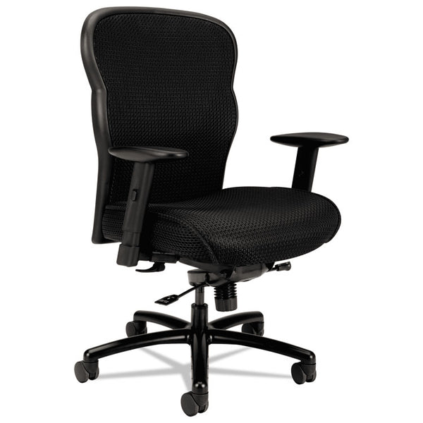 HON® Wave Mesh Big and Tall Chair, Supports Up to 450 lb, 19.25" to 22.25" Seat Height, Black (BSXVL705VM10)