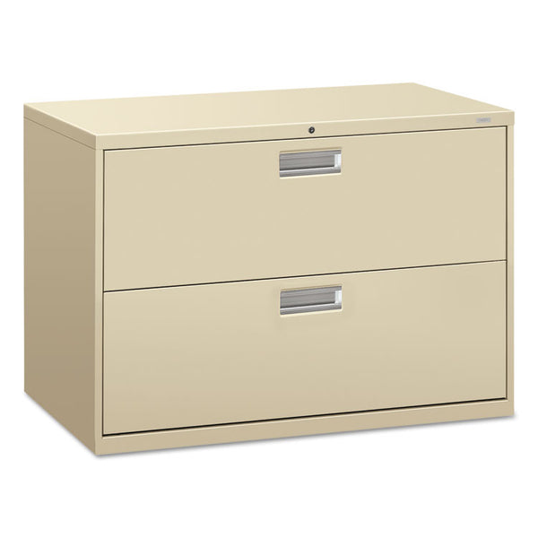 HON® Brigade 600 Series Lateral File, 2 Legal/Letter-Size File Drawers, Putty, 42" x 18" x 28" (HON692LL)