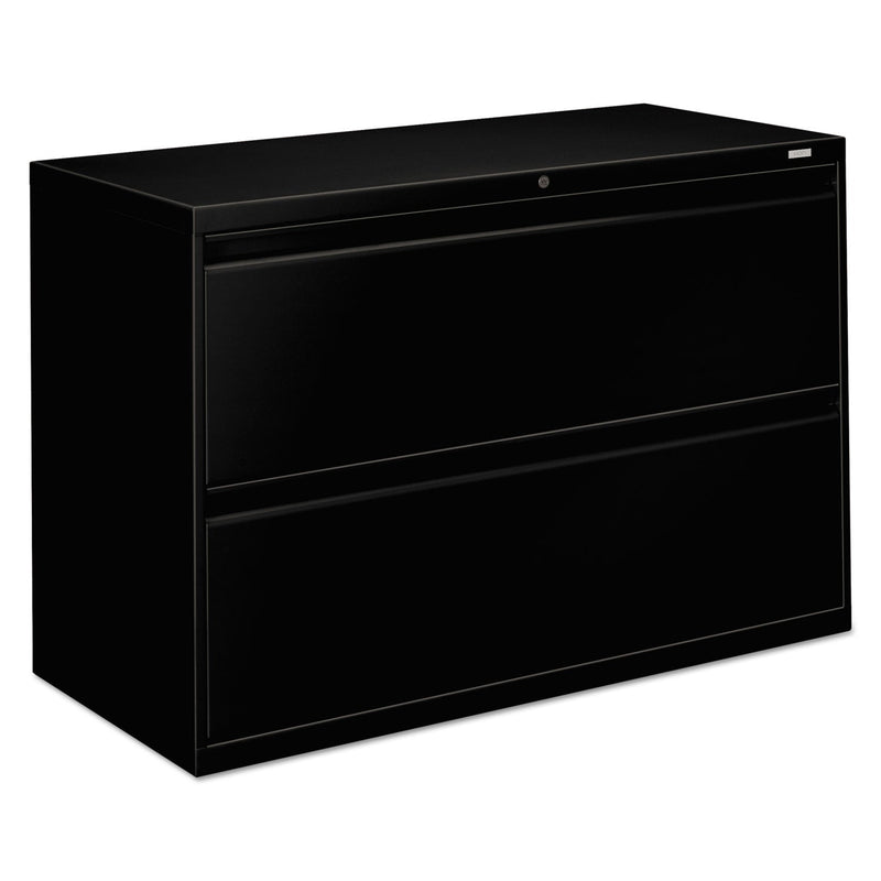 HON® Brigade 800 Series Lateral File, 2 Legal/Letter-Size File Drawers, Black, 42" x 18" x 28" (HON892LP)