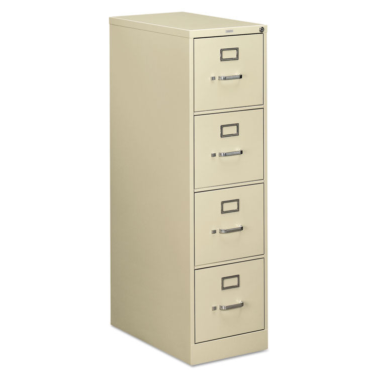 HON® 510 Series Vertical File, 4 Letter-Size File Drawers, Putty, 15" x 25" x 52" (HON514PL)