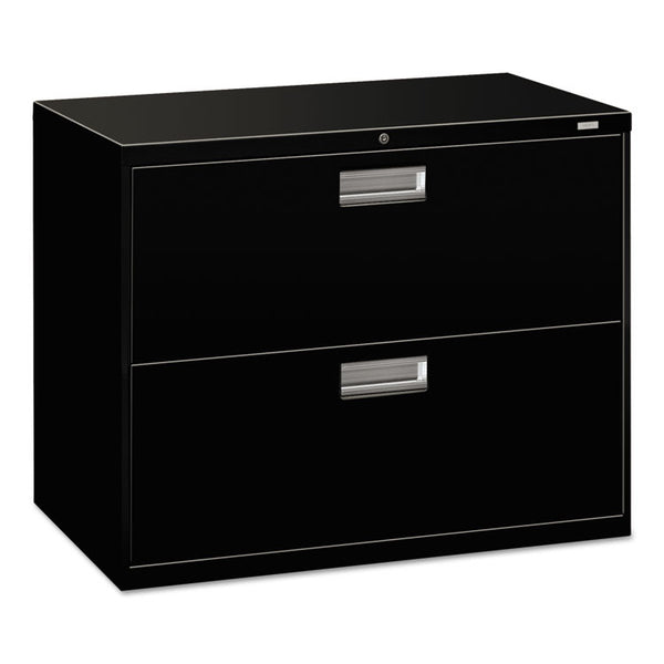 HON® Brigade 600 Series Lateral File, 2 Legal/Letter-Size File Drawers, Black, 36" x 18" x 28" (HON682LP)