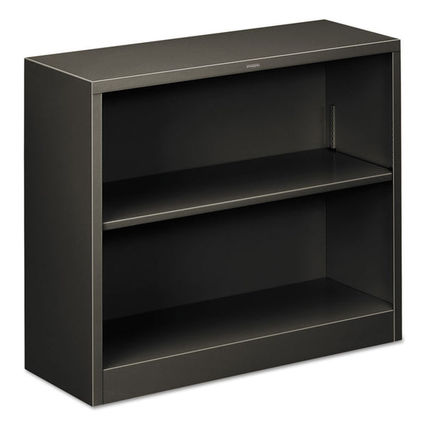 HON® Metal Bookcase, Two-Shelf, 34.5w x 12.63d x 29h, Charcoal (HONS30ABCS)