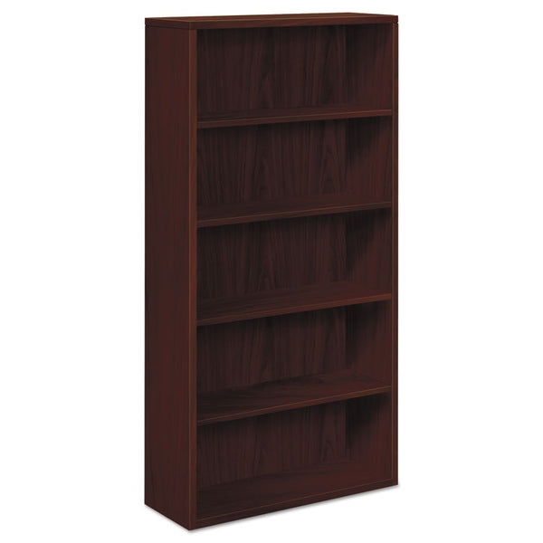 HON® 10500 Series Laminate Bookcase, Five-Shelf, 36w x 13.13d x 71h, Mahogany (HON105535NN)