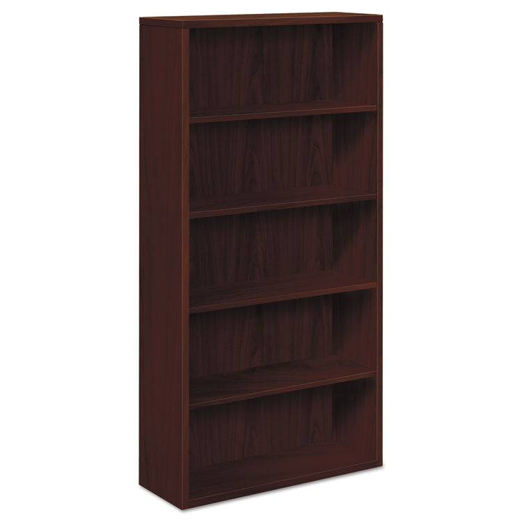HON® 10500 Series Laminate Bookcase, Five-Shelf, 36w x 13.13d x 71h, Mahogany (HON105535NN) Each