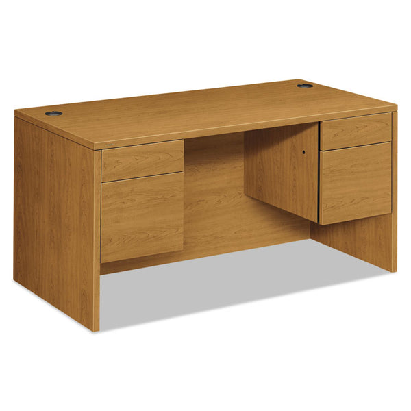 HON® 10500 Series Double 3/4-Height Pedestal Desk, Left and Right: Box/File, 60" x 30" x 29.5", Harvest (HON10573CC)