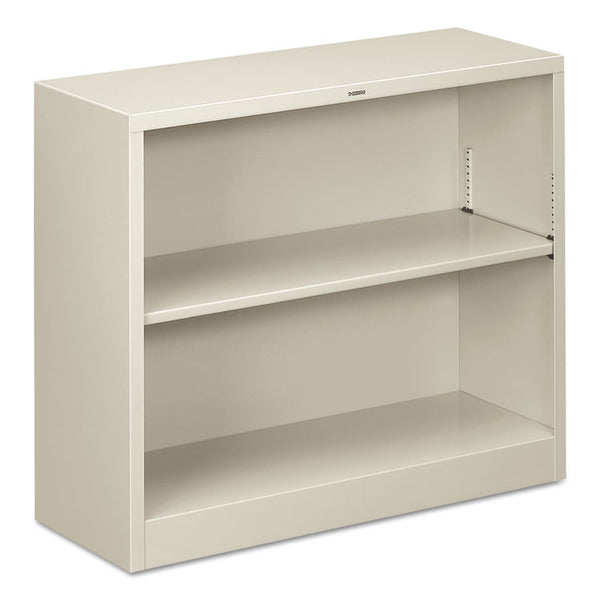 HON® Metal Bookcase, Two-Shelf, 34.5w x 12.63d x 29h, Light Gray (HONS30ABCQ)