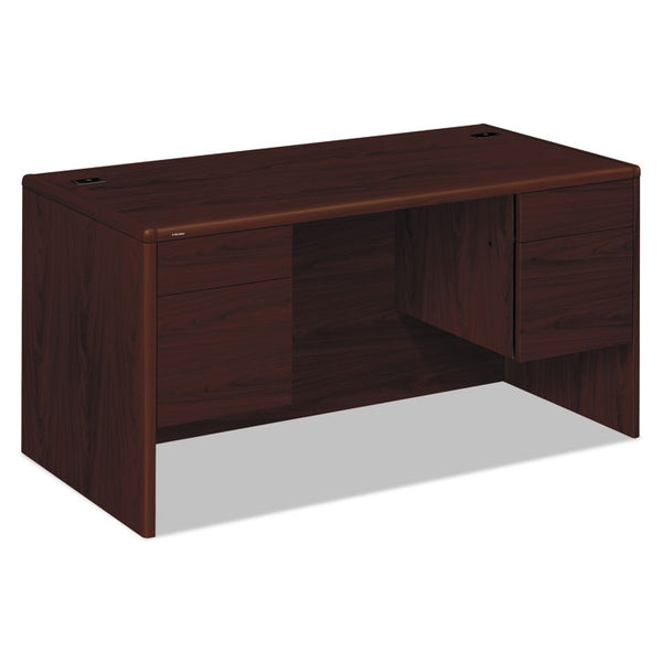 HON® 10700 Series Double Pedestal Desk with Three-Quarter Height Pedestals, 60" x 30" x 29.5", Mahogany (HON10771NN)