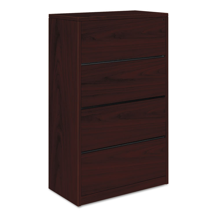 HON 10500 Series Four-Drawer Lateral File, 36w x 20d x 59.13h, Mahogany (HON10516NN)