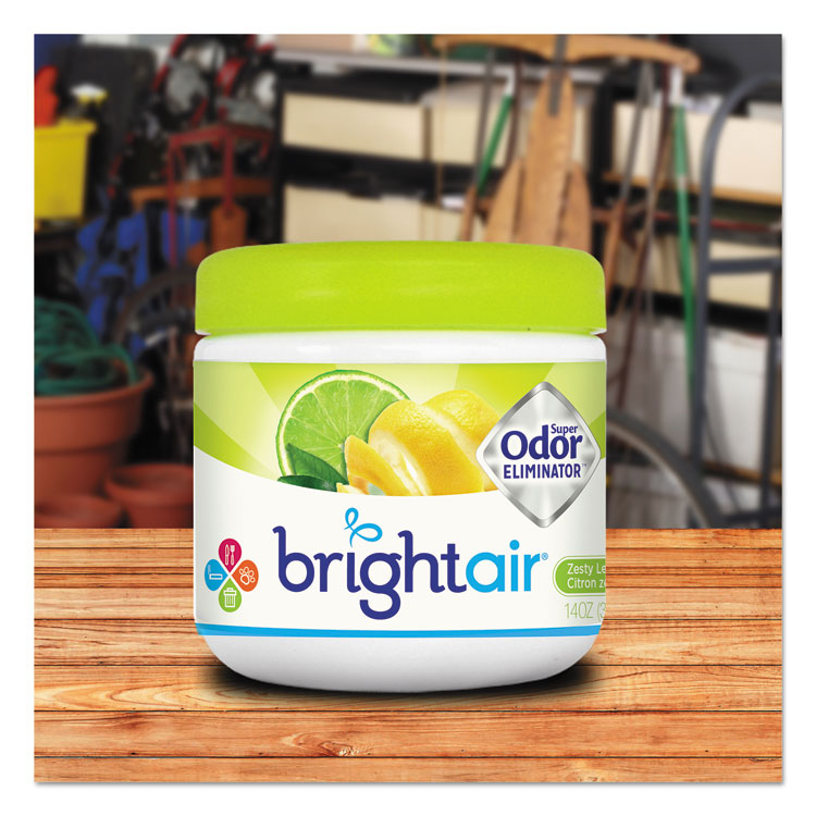 BRIGHT Air® Super Odor Eliminator, Zesty Lemon and Lime, 14 oz Jar, 6/Carton (BRI900248) Case of 6