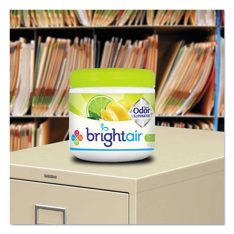 BRIGHT Air® Super Odor Eliminator, Zesty Lemon and Lime, 14 oz Jar, 6/Carton (BRI900248) Case of 6