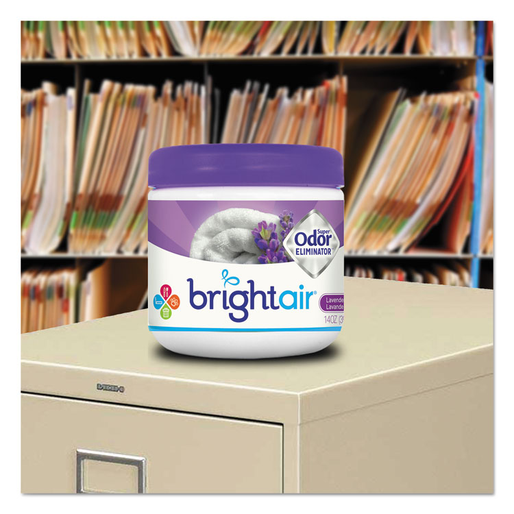 BRIGHT Air® Super Odor Eliminator, Lavender and Fresh Linen, Purple, 14 oz Jar (BRI900014) Each