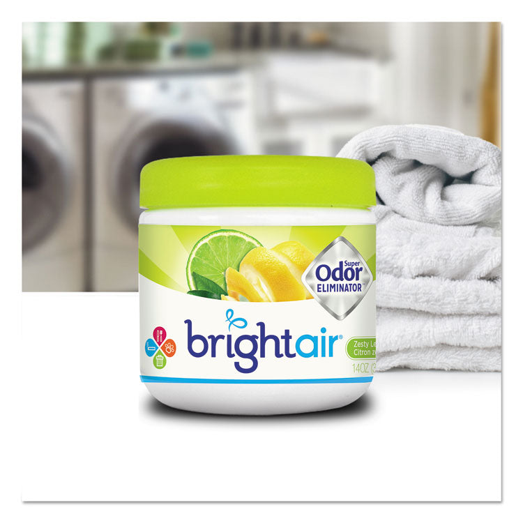 BRIGHT Air® Super Odor Eliminator, Zesty Lemon and Lime, 14 oz Jar, 6/Carton (BRI900248) Case of 6