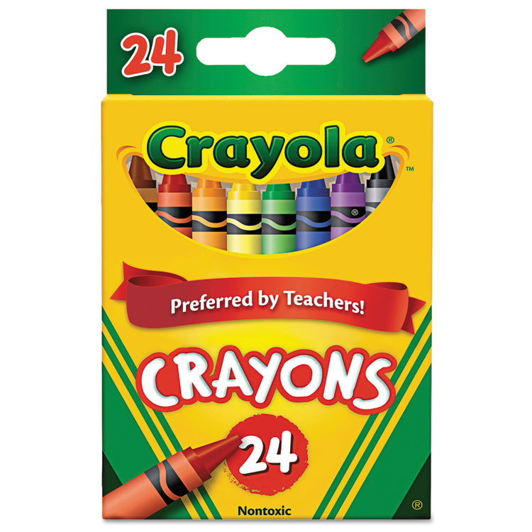 Crayola® Classic Color Crayons, Peggable Retail Pack, 24 Colors/Pack (CYO523024) Box of 24