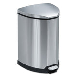 Safco® Step-On Receptacle, 4 gal, Stainless Steel, Chrome/Black (SAF9685SS) Each