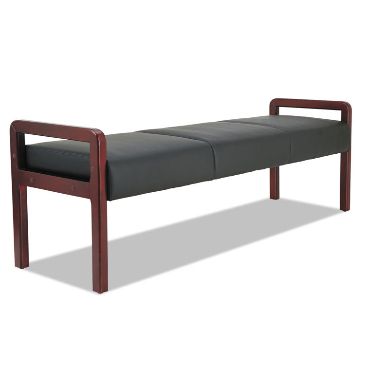 Alera® Alera Reception Lounge WL Series Bench, Three-Seater, 65.75w x 22.25d x 22.88h, Black/Mahogany (ALERL2419M)