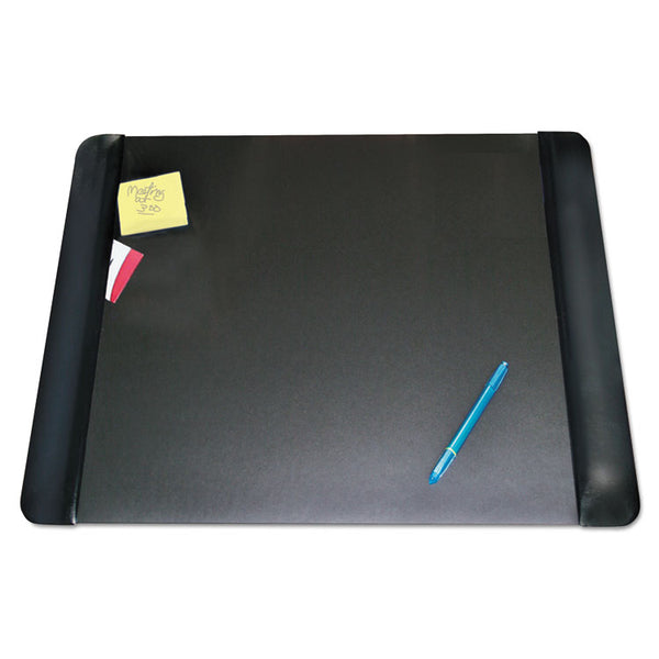 Artistic® Executive Desk Pad with Antimicrobial Protection, Leather-Like Side Panels, 24 x 19, Black (AOP413841)