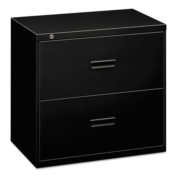 HON® 400 Series Lateral File, 2 Legal/Letter-Size File Drawers, Black, 36" x 18" x 28" (BSX482LP)