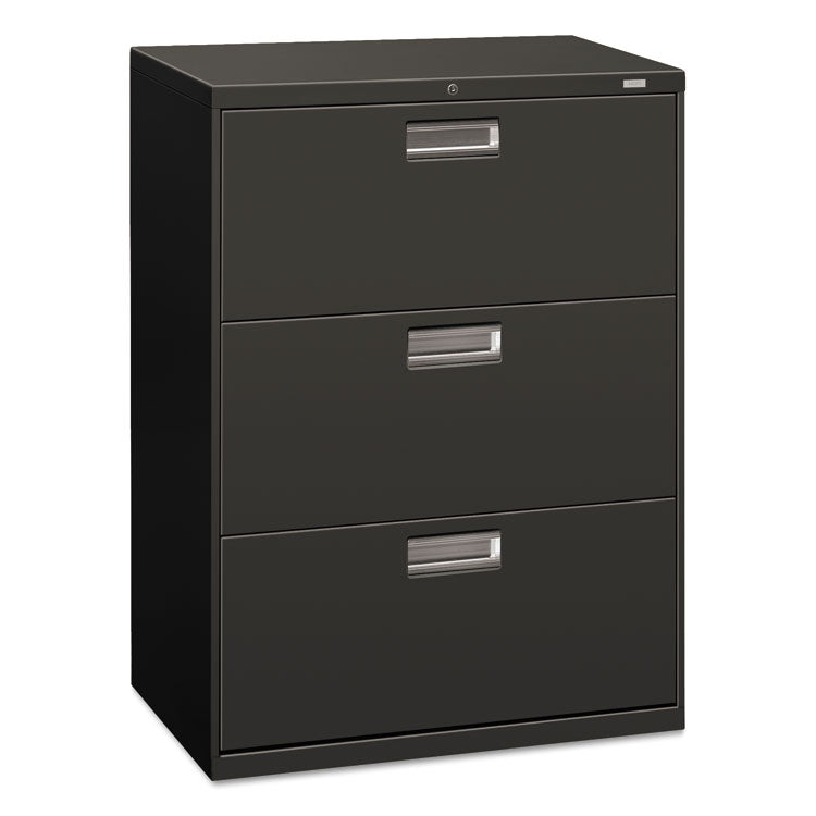 HON® Brigade 600 Series Lateral File, 3 Legal/Letter-Size File Drawers, Charcoal, 30" x 18" x 39.13" (HON673LS) Each