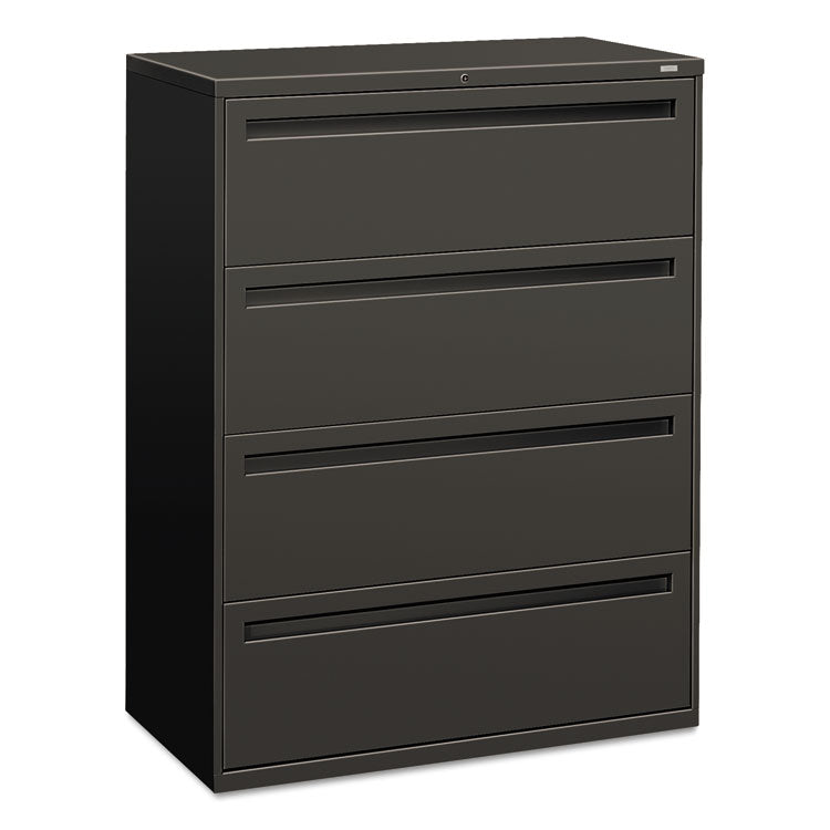 HON® Brigade 700 Series Lateral File, 4 Legal/Letter-Size File Drawers, Charcoal, 42" x 18" x 52.5" (HON794LS)