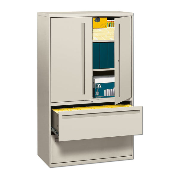 HON® Brigade 700 Series Lateral File, Three-Shelf Enclosed Storage, 2 Legal/Letter-Size File Drawers, Gray, 42" x 18" x 64.25" (HON795LSQ)