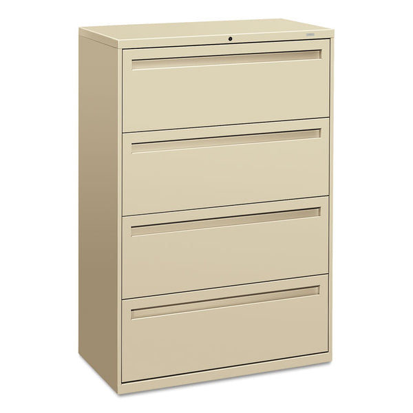 HON® Brigade 700 Series Lateral File, 4 Legal/Letter-Size File Drawers, Putty, 36" x 18" x 52.5" (HON784LL)