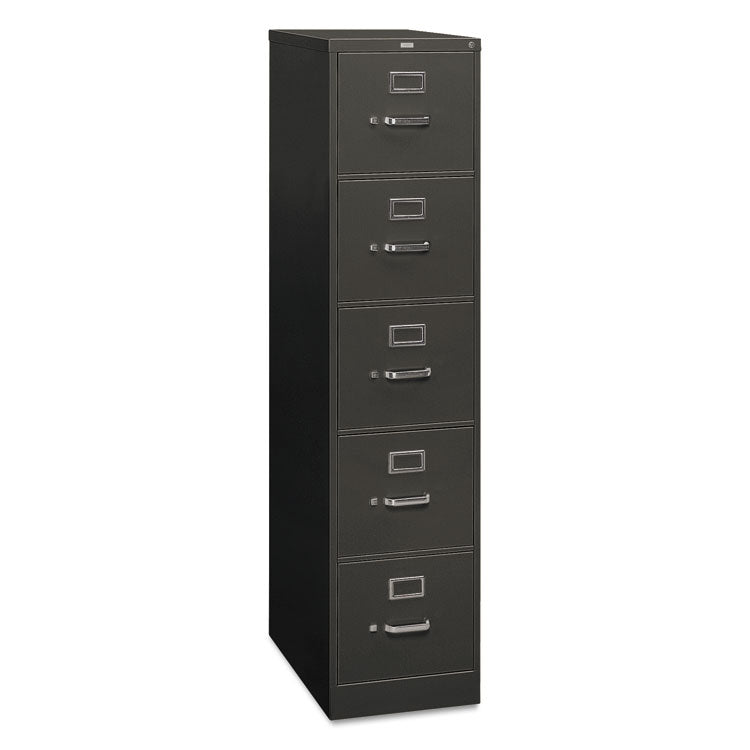 HON® 310 Series Vertical File, 5 Letter-Size File Drawers, Charcoal, 15" x 26.5" x 60" (HON315PS)