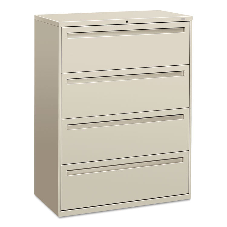 HON® Brigade 700 Series Lateral File, 4 Legal/Letter-Size File Drawers, Light Gray, 42" x 18" x 52.5" (HON794LQ)