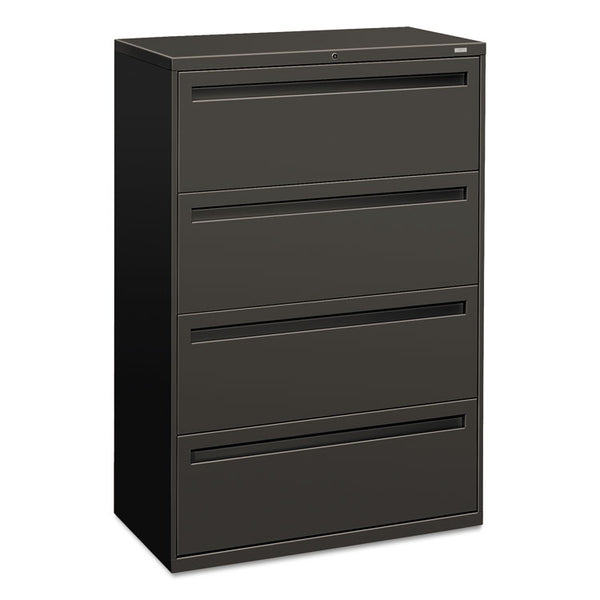 HON® Brigade 700 Series Lateral File, 4 Legal/Letter-Size File Drawers, Charcoal, 36" x 18" x 52.5" (HON784LS)