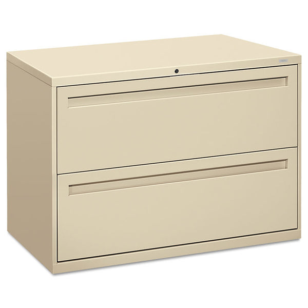 HON® Brigade 700 Series Lateral File, 2 Legal/Letter-Size File Drawers, Putty, 42" x 18" x 28" (HON792LL)