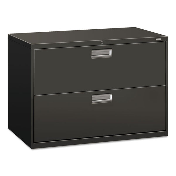 HON® Brigade 600 Series Lateral File, 2 Legal/Letter-Size File Drawers, Charcoal, 42" x 18" x 28" (HON692LS)