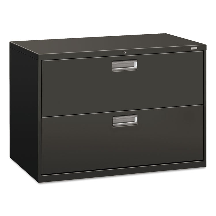 HON® Brigade 600 Series Lateral File, 2 Legal/Letter-Size File Drawers, Charcoal, 42" x 18" x 28" (HON692LS) Each
