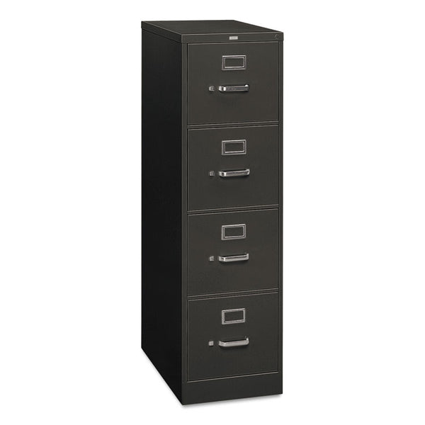 HON® 310 Series Vertical File, 4 Letter-Size File Drawers, Charcoal, 15" x 26.5" x 52" (HON314PS)