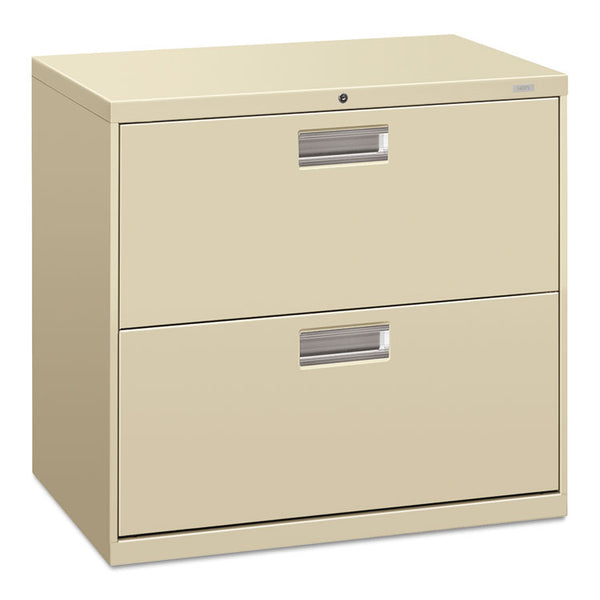 HON® Brigade 600 Series Lateral File, 2 Legal/Letter-Size File Drawers, Putty, 30" x 18" x 28" (HON672LL)