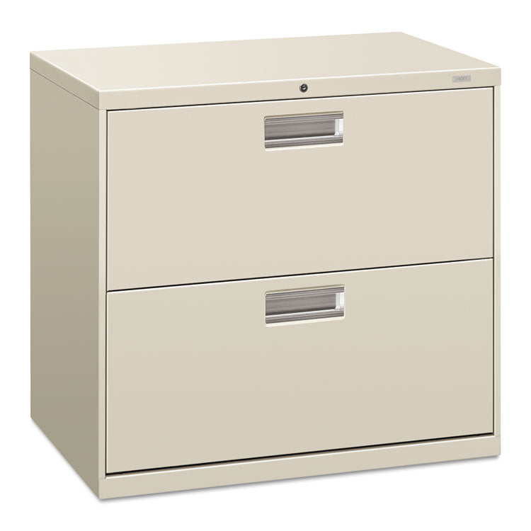 HON® Brigade 600 Series Lateral File, 2 Legal/Letter-Size File Drawers, Light Gray, 30" x 18" x 28" (HON672LQ)