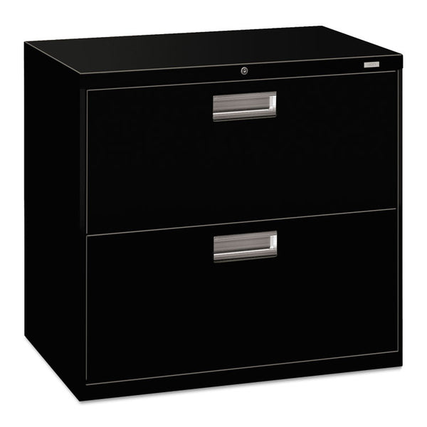 HON® Brigade 600 Series Lateral File, 2 Legal/Letter-Size File Drawers, Black, 30" x 18" x 28" (HON672LP)