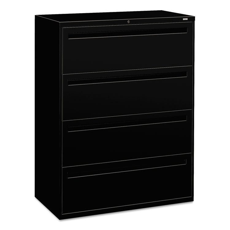 HON® Brigade 700 Series Lateral File, 4 Legal/Letter-Size File Drawers, Black, 42" x 18" x 52.5" (HON794LP) Each