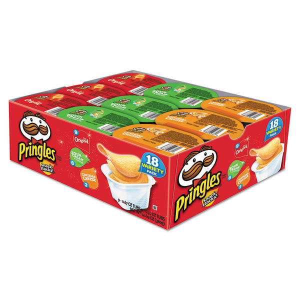 Pringles® Potato Chips, Variety Pack, 0.74 oz Canister, 18/Box (KEB18251)