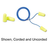 3M™ E-A-Rsoft Yellow Neon Soft Foam Earplugs, Corded, Regular Size, 200 Pairs/Box (MMM3111250) Box of 200