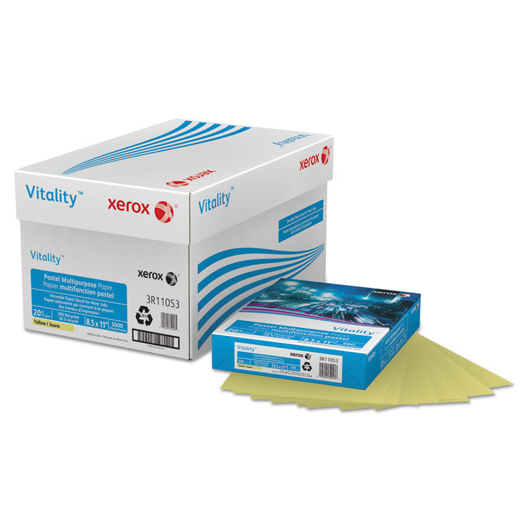 xerox™ Multipurpose Pastel Colored Paper, 20 lb Bond Weight, 8.5 x 11, Yellow, 500/Ream (XER3R11053)