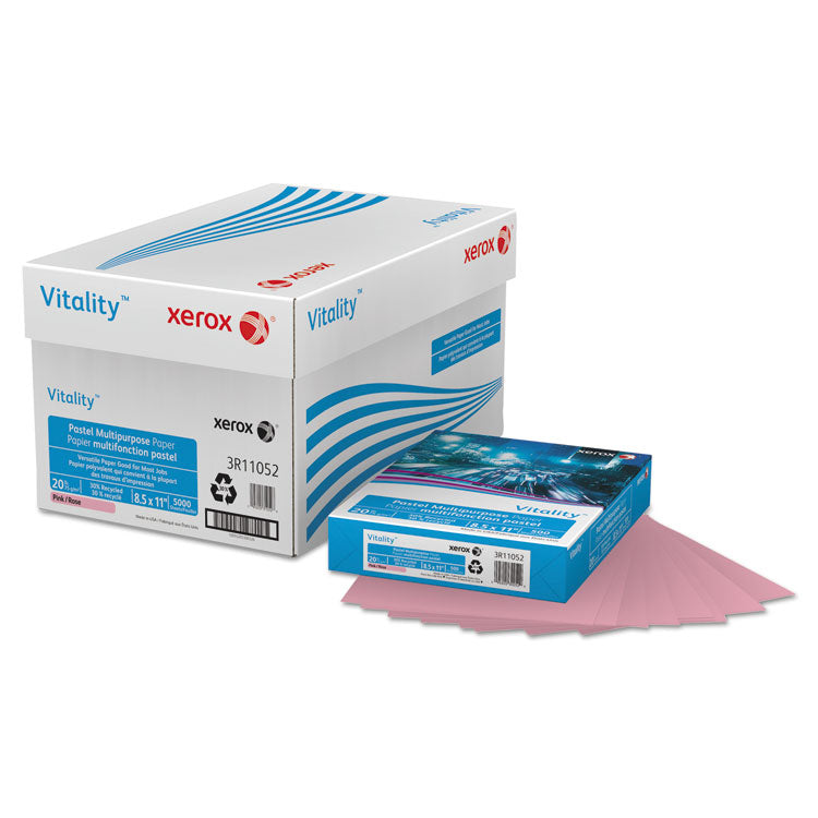 xerox™ Multipurpose Pastel Colored Paper, 20 lb Bond Weight, 8.5 x 11, Pink, 500/Ream (XER3R11052)